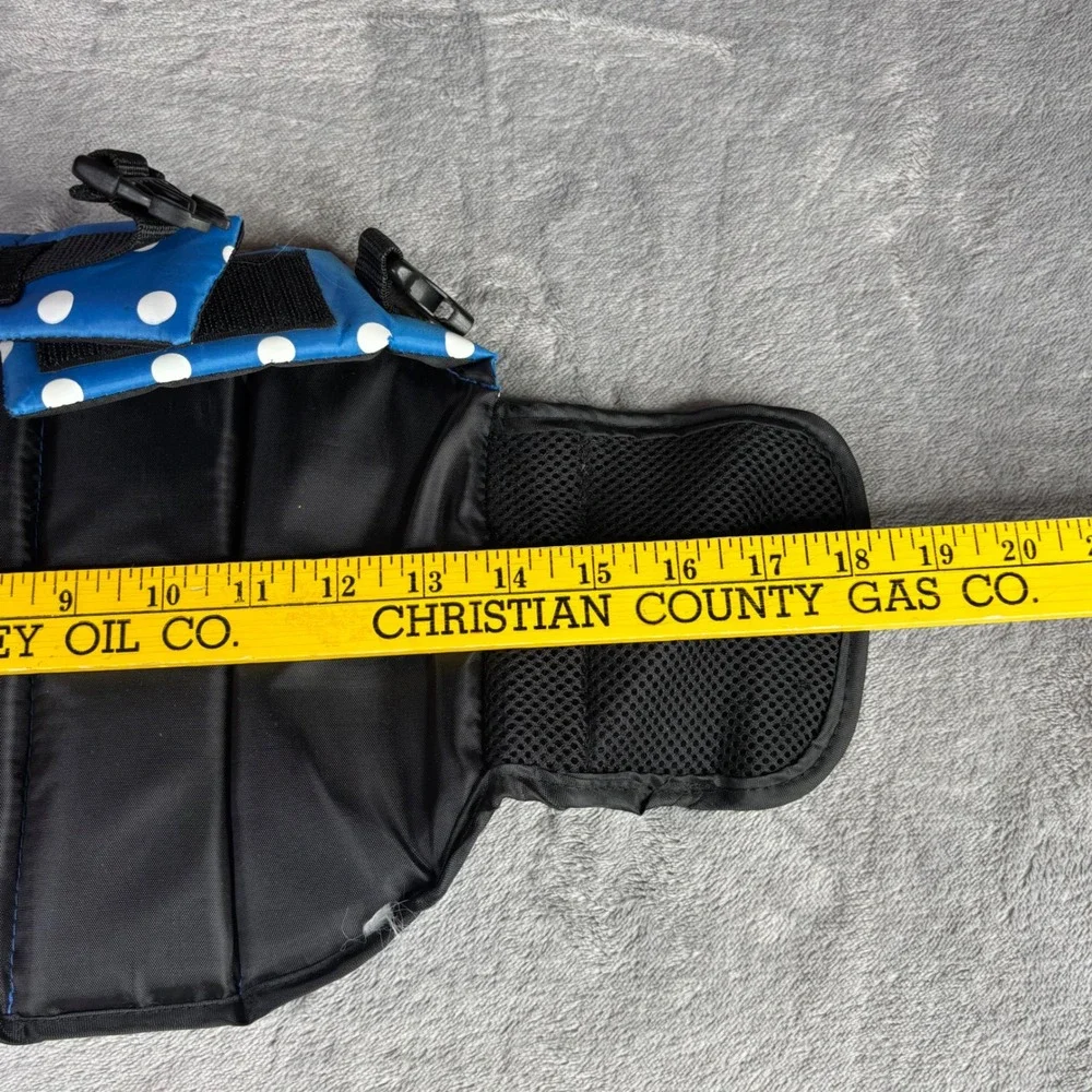 Paws Aboard Dog Life Jacket Blue Polka Dot Reflective Safety‎ Vest X-Small